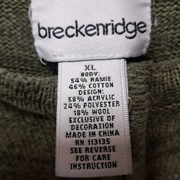 Breckenridge Embroidered Full Zip Sweater Size XL - Picture 4 of 4